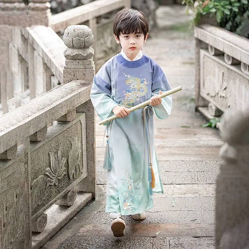 Сценический наряд ханьфу для мальчиков китайский халат новогодний костюм Тан