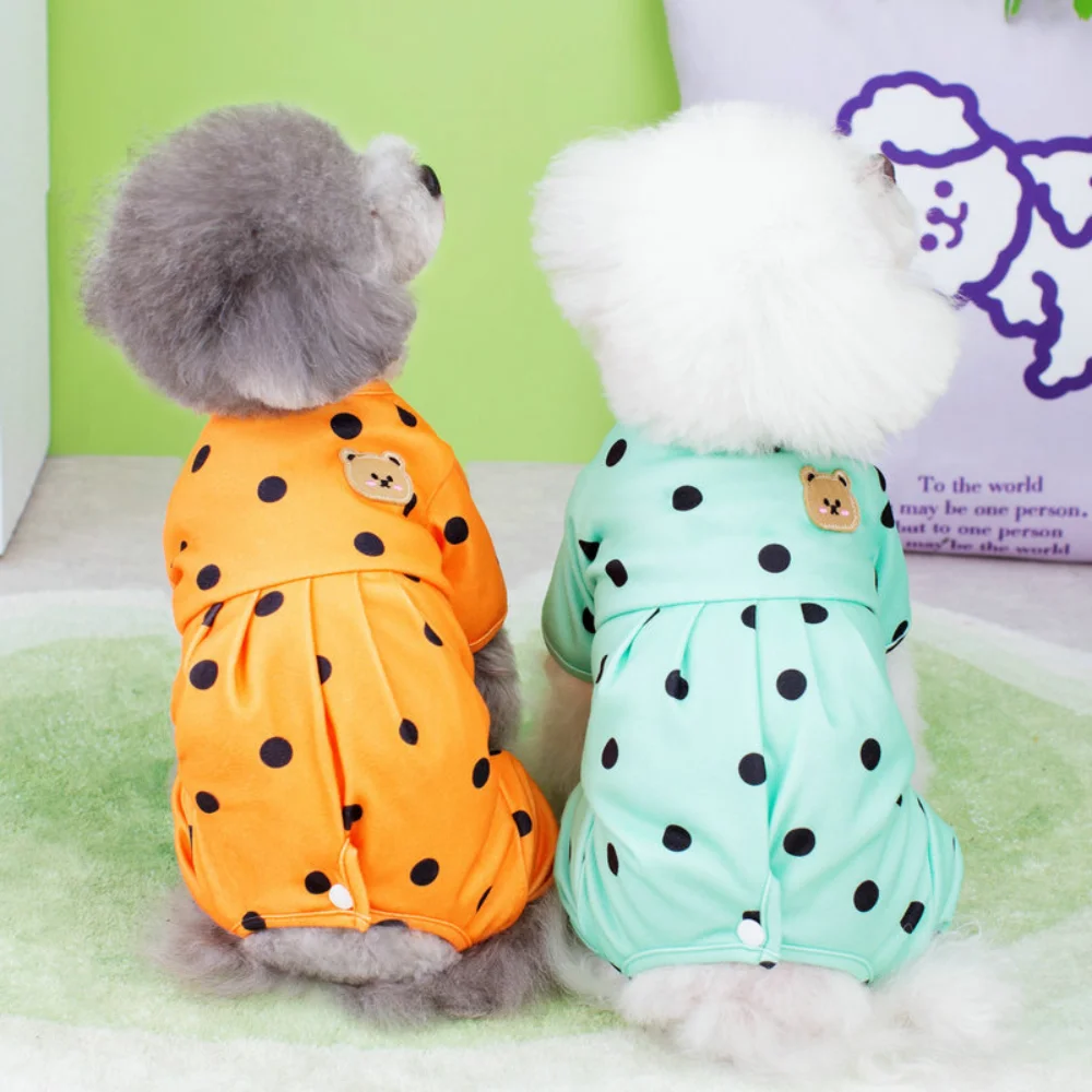Small Dog Jumpsuit Spring Summer Pet Fashion Dot Pajamas Cat Cute Designer Coat Puppy Sweet Clothes Chihuahua Poodle Yorkshire