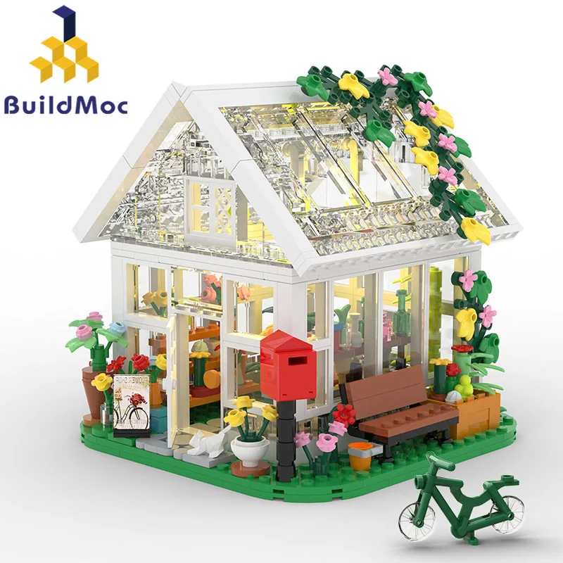 

MOC Light Flower House Architecture Building Block Set Idea Leisure Openable Villa Hut Brick Toy For Children Birthday Xmas Gift