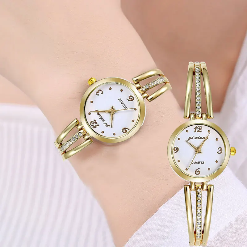 

Часы-браслет женские кварцевые из нержавеющей стали с кристаллами