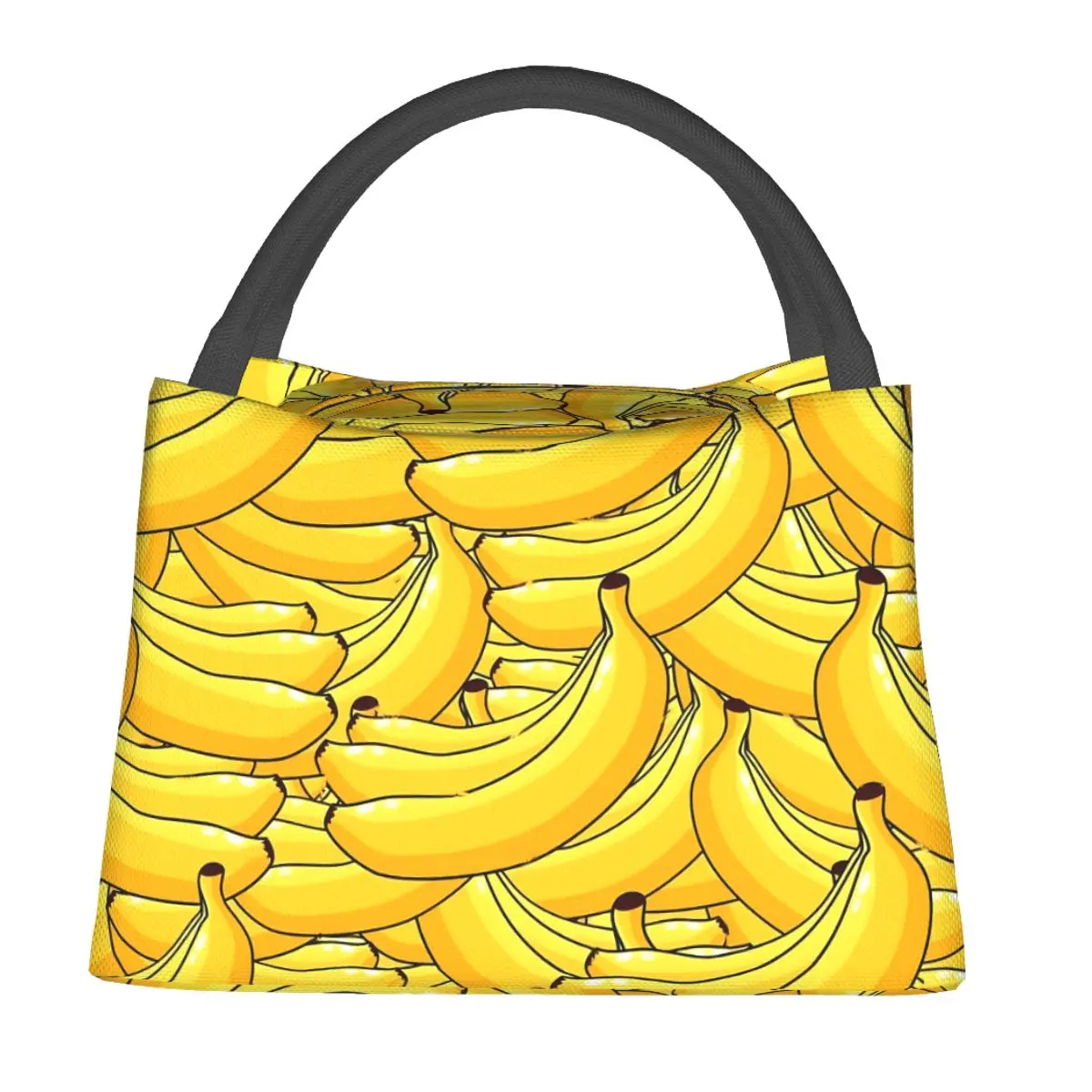 

Banana Fresh Lunch Bag Yellow Fruit Retro Lunch Box For Women School Portable Insulated Cooler Bag Designer Tote Food Bags