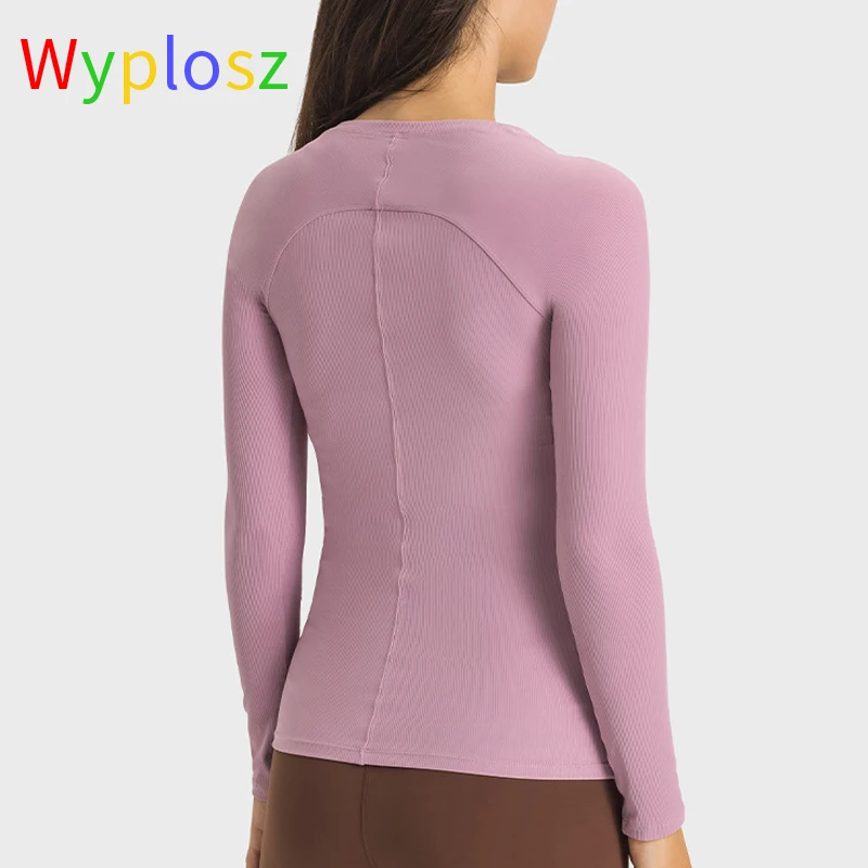 

Wyplosz Long Sleeve Tight Shirts For Women Crop Seamless Gym Yoga Wear Fitness Tops Workout Comfortable Sexy Breathable Knitting