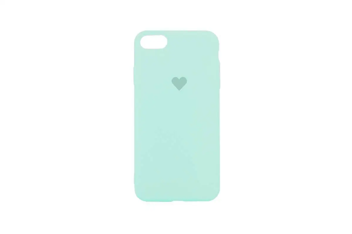 Чехол силиконовый для iPhone 6/6S Soft Touch мятный с логотипом &quotСердце&quot |