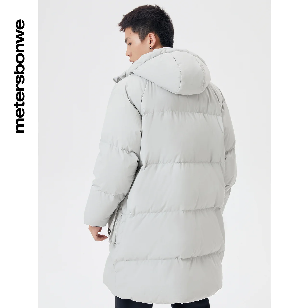 Metersbonwe Long Hooded Down Jacket Men Winter Simple Down Coat Male Fashion Thick Overcoat Warm Outerwear Brand Greatcoat