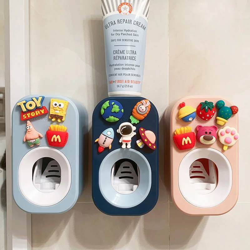 

Cartoon Automatic Toothpaste Squeezing Artifact Cute Children's Creative Lazy Toothpaste Squeezer Free Punch Paste Rack