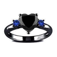 2022 new vintage black ladies rings love charm finger rings inlaid zirconia rings ladies wedding engagement jewelry gifts