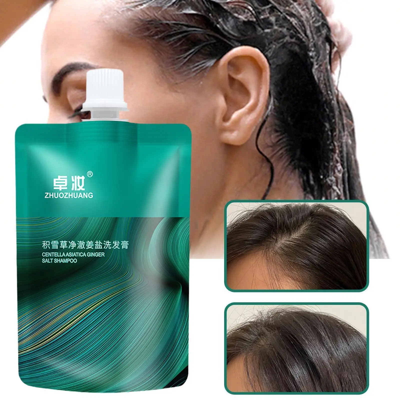 

200g Sea Salt Shampoo Scalp Scrub Dandruff Oil Relief, Itching Shampoo Centella Asiatica Clean Hair Follicle Oil Deep Repair