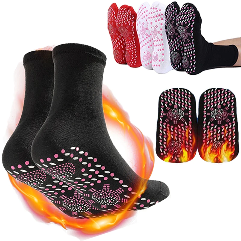 

Winterself-heating socks foot massage health care magnetic therapy heating socks non-slip dots to relieve fatigue warm equipment