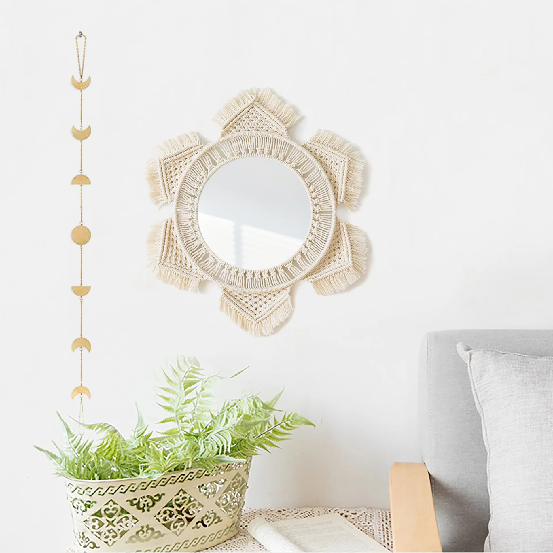Скандинавский венок украшение для зеркала комнатный настенный гобелен спальни