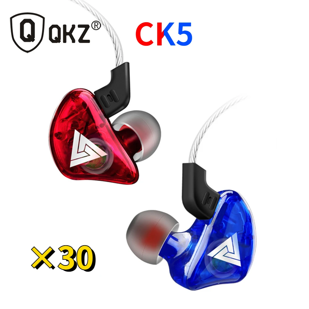 

Wholesale QKZ CK5 30PCS Wired Earphones Sport Earbuds With Microphone Headset Phone Sale Kit