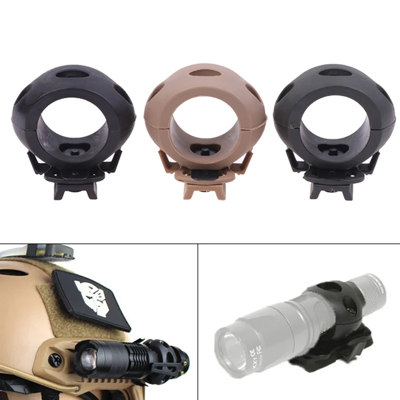 

30mm Helmet Special Lighting Flashlight Bracket Tactical Helmet Clip Adapter Outdoor Sports Riding Headlight Holder
