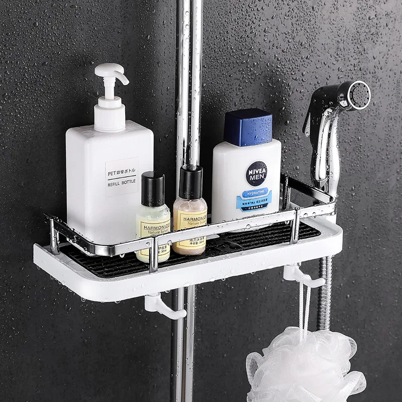 

Bathroom Shelves No-drill Hole-free Multifunctional Shelf Rack Simple Square Shower for Shampoo Organizer Bathroom Accessories