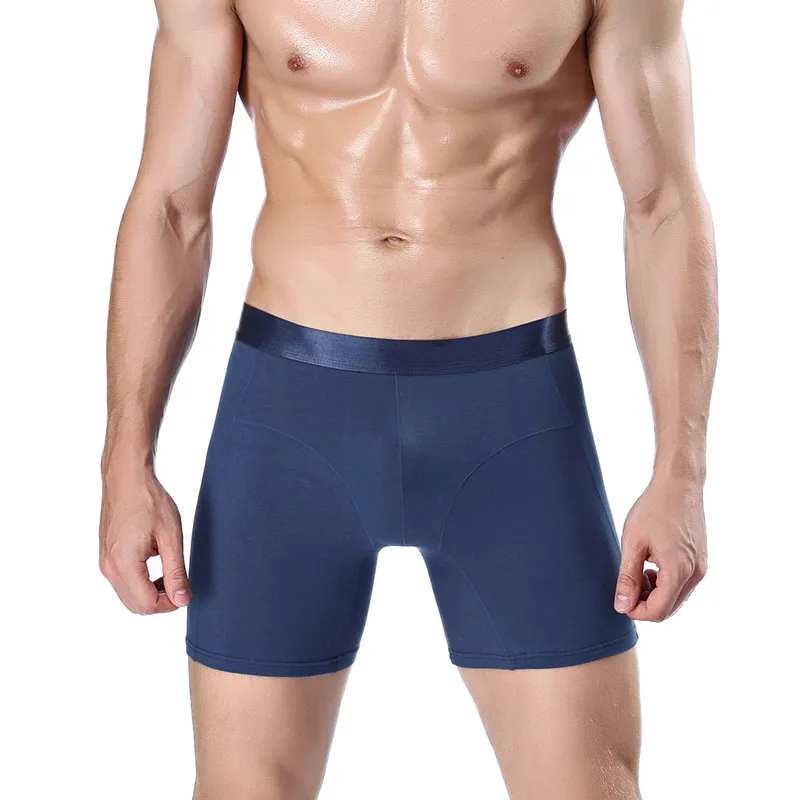 

High Quality Long Leg Boxer Shorts Panties Men Underpants Sports Cotton Elastic Underwear Large Size Mens Sexy Boxershorts Cueca