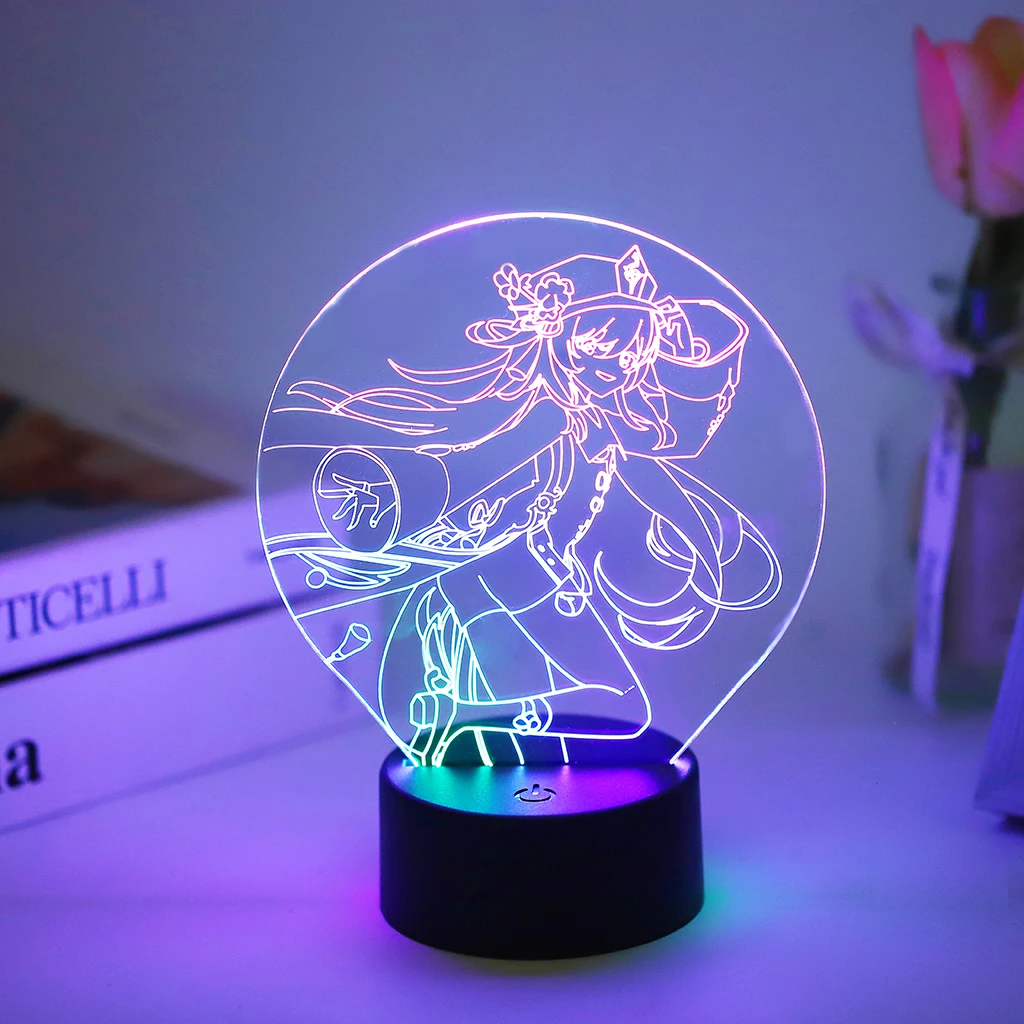 

Genshin Impact Cyno Collei 3D Led Night Lamp For Kids Anime Light Nilou Home Decor Base And Acrylic Board Are Sold Separately