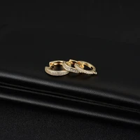 korean jewelry new zircon micro inlaid earrings accessories 14k gold wrapped round earrings accessories
