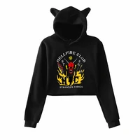 long sleeve sweatshirts cat ears navel bearing sweatshirts hellfire club hoodies fashion y2k hoodies kawaii female pullovers