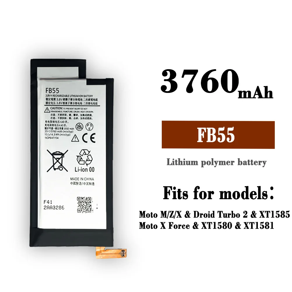 FB55 originale batteria di ricambio di alta qualità per MOTO M/Z/X Droid Turbo 2 XT1585 X Force XT1580 XT1581 batterie al litio nuove