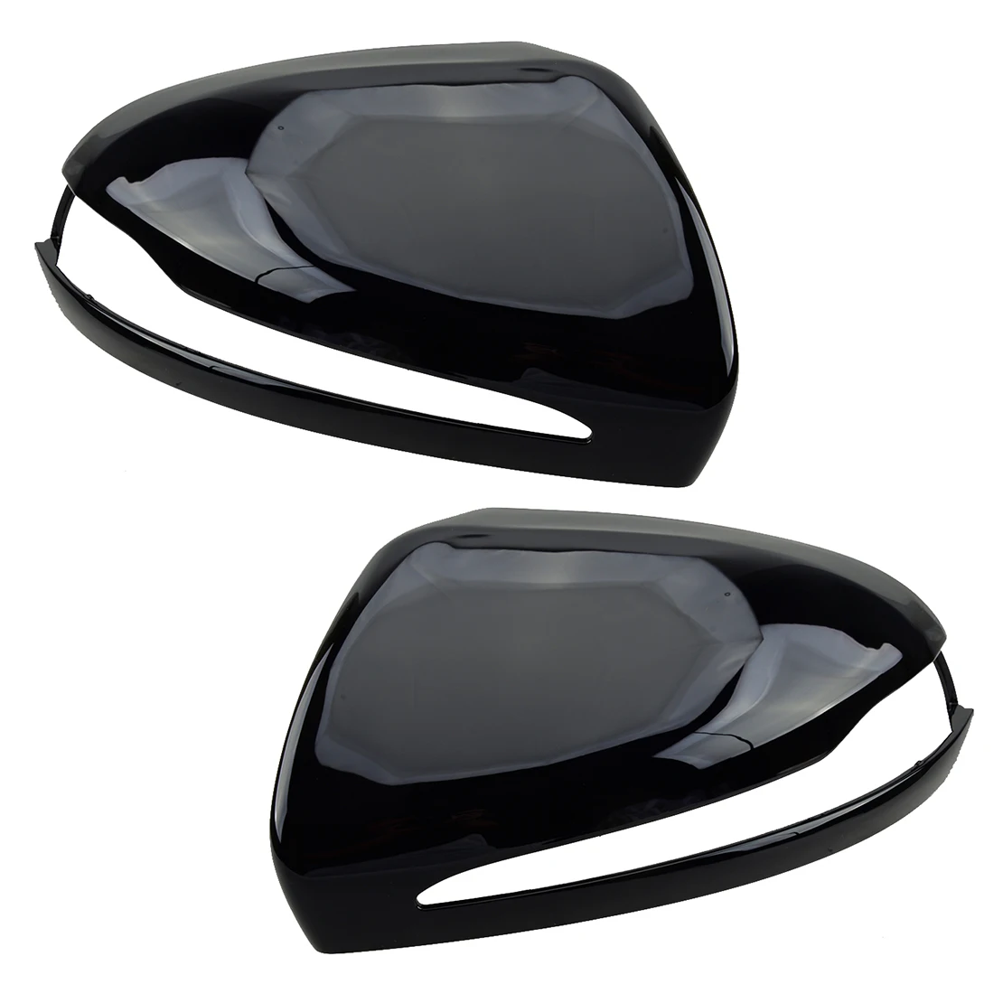 

2Pcs Glossy Black Car Rearview Mirror Cover Cap Fit For Mercedes Benz C GLC S E Class W205 X253 W222 W213 LHD A3170435 A3170436