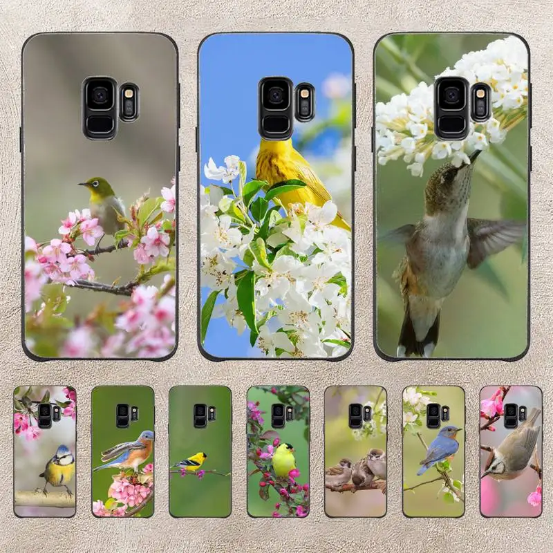 

Spring Flower Birds Phone Case For Samsung Galaxy S6 S7 Edge Plus S9 S20Plus S20ULTRA S10lite S225G S10 Note20ultra Case