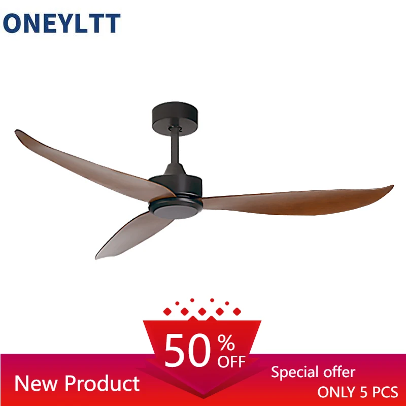 

52 Inch fashion plastic blade ceiling fans without lamps decoration living room ceiling fan with remote control ventilador techo