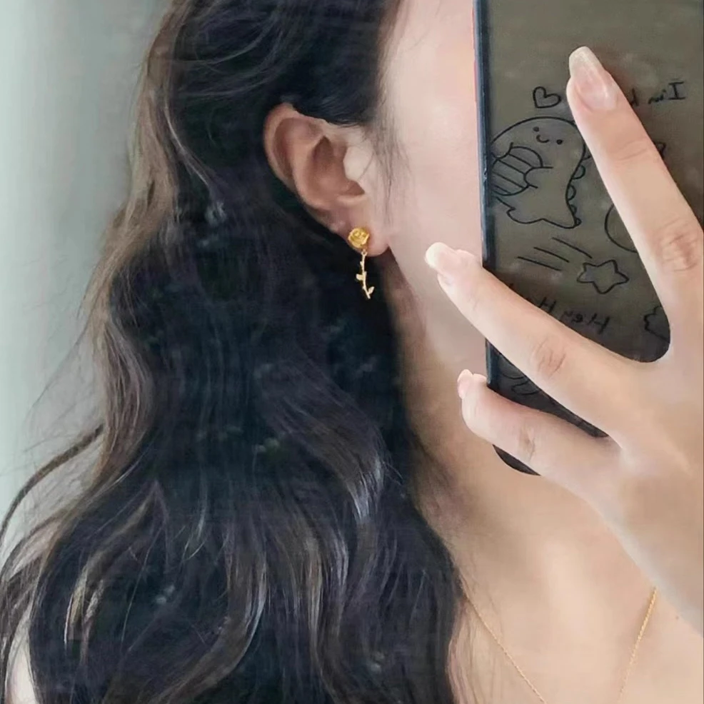 Французский стиль пожизненная романтика ~ Высококачественные серьги-гвоздики с