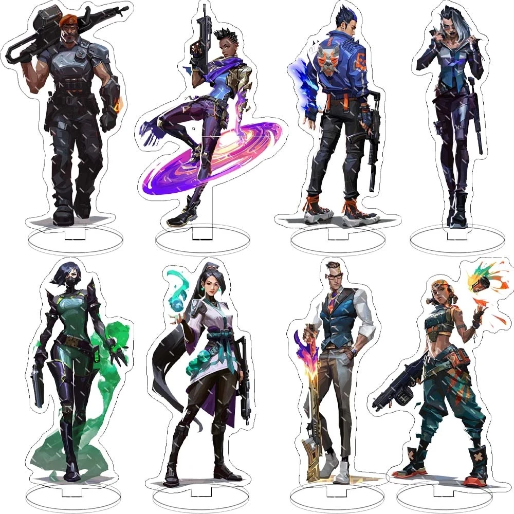 

Valorant Game Figures Sage Killjoy Jett Sova Cypher Cosplay Acrylic Stand Model Plate Desk Decor Standing Sign Figure Fans Gifts