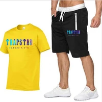 summer brand print mens short sleeved workout t shirt mens jogging casual cotton sweatshirt mens sports shirt mens sets
