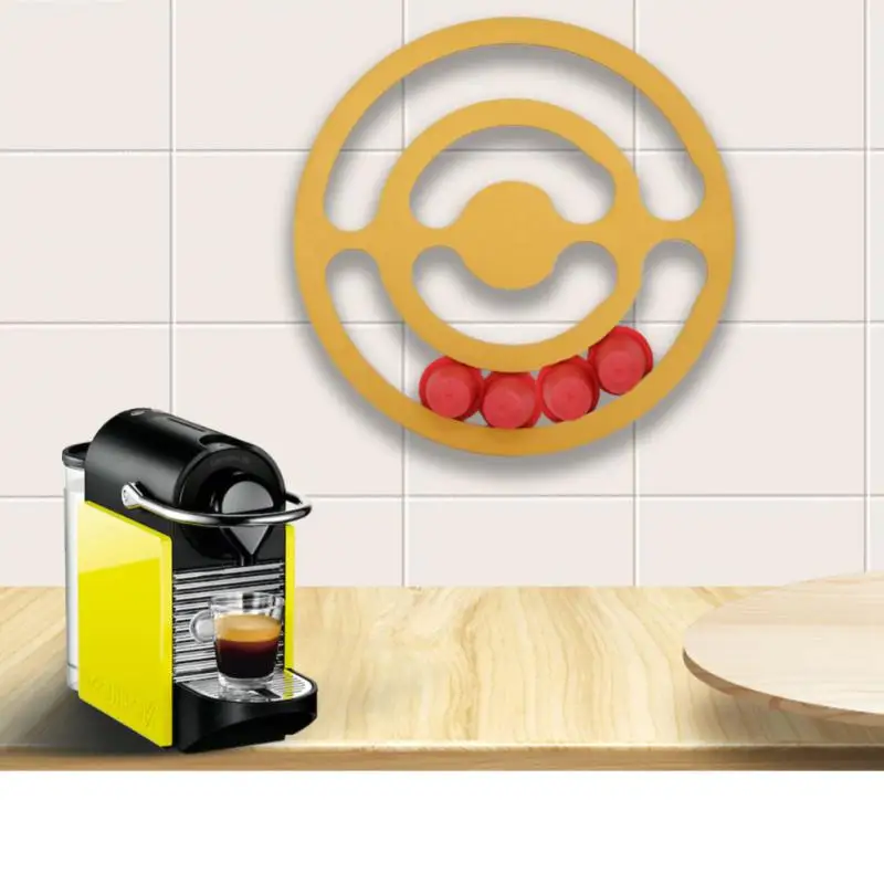 

Полка для кофейных капсул Nespresso, алюминиевая прочная подвесная полка для хранения капсул кофе, для кухни и офиса