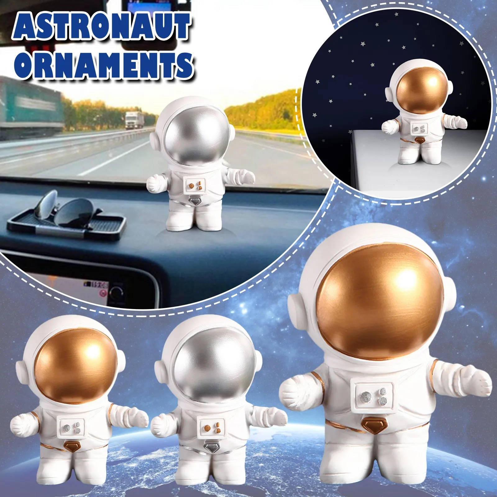 

Astronaut Figurine Decor Polyresin Astronaut Statue Spaceman Figure Sculpture For Ornament Space Themed