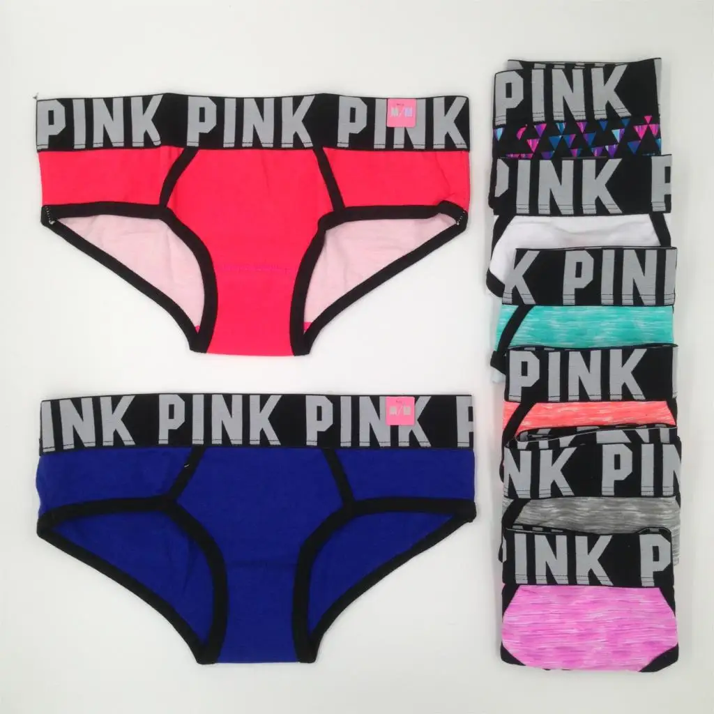 

Original Single Color Elastic Waist Letters Printed Cotton Underwear Lady Comfortable Movement panties A3-1223