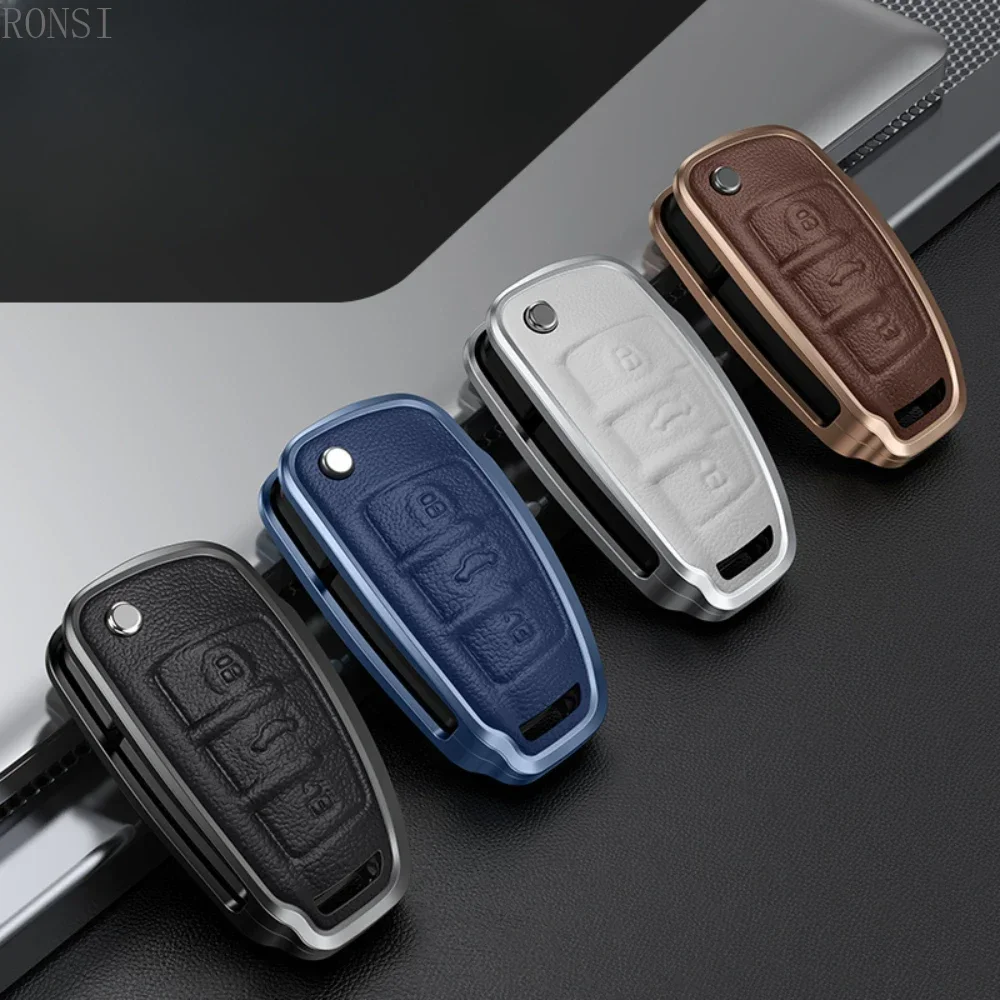 

Чехол для автомобильного ключа с дистанционным управлением из сплава кожи, защитный чехол для Audi C6 R8 A1 A3 Q3 A4 A5 Q5 A6 S6 A7 B6 B7 B8 8P 8V 8L TT RS Sline