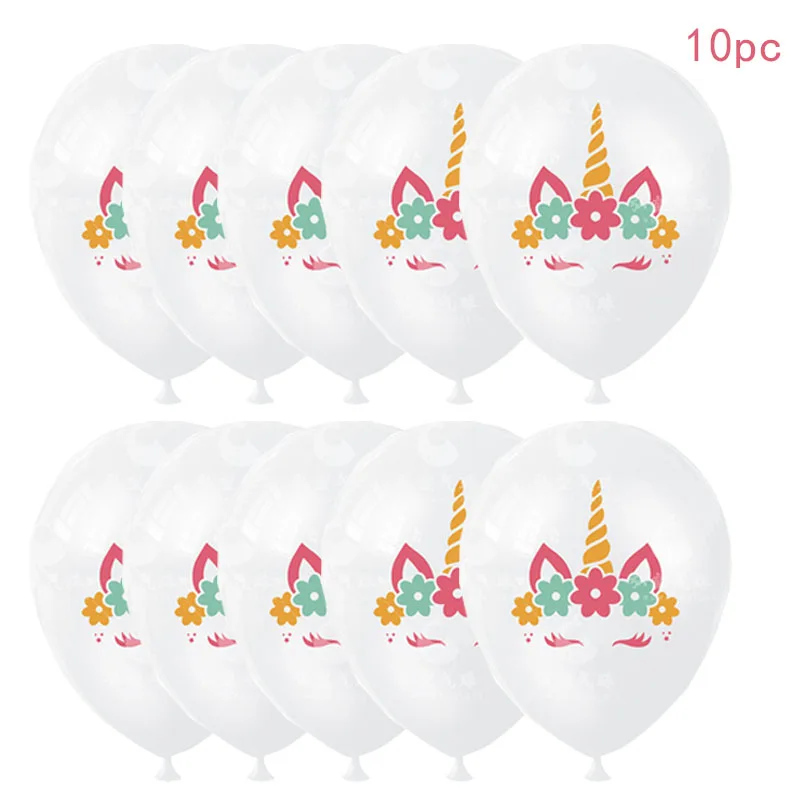 

10pcs Unicorn Balloons Girls 1st Birthday Balon Children's Birthday Balloon Rainbow Unicorn Theme Baloon Baby Shower Globa