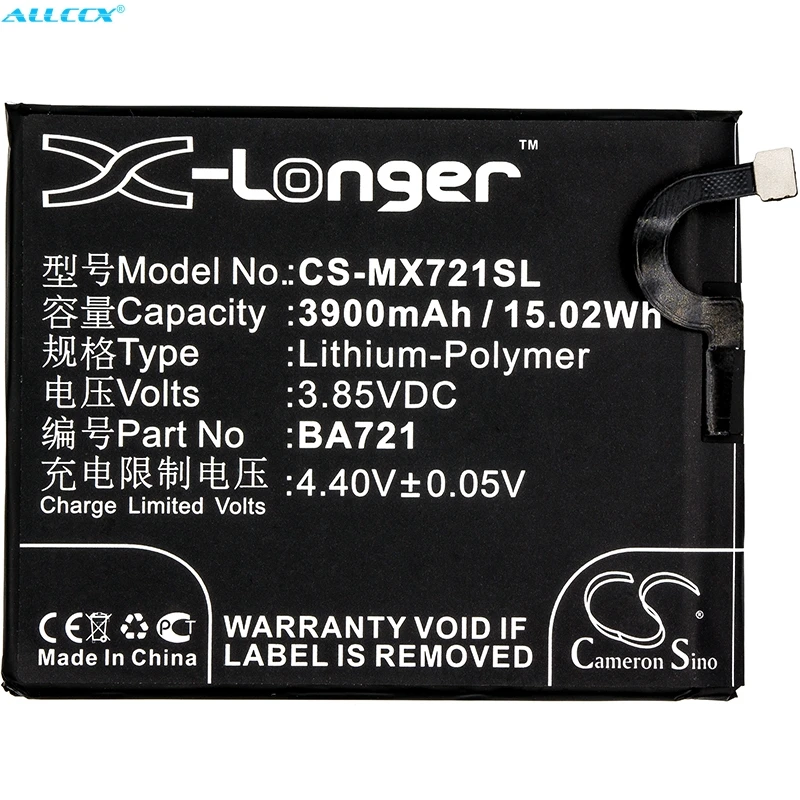 

Cameron Sino 3900mAh Battery BA721 for Meilan Note 6, For Meizu M5 Note, M5 Note Global Dual SIM, M721C, M721L, M721M, M721Q