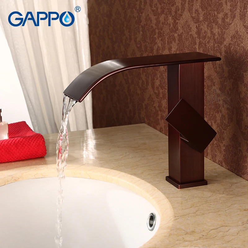 

GAPPO коричневато-красный латунный Смеситель для раковины с шлангом из нержавеющей стали смеситель для ванной комнаты с одной ручкой для холодной и горячей воды Y10514