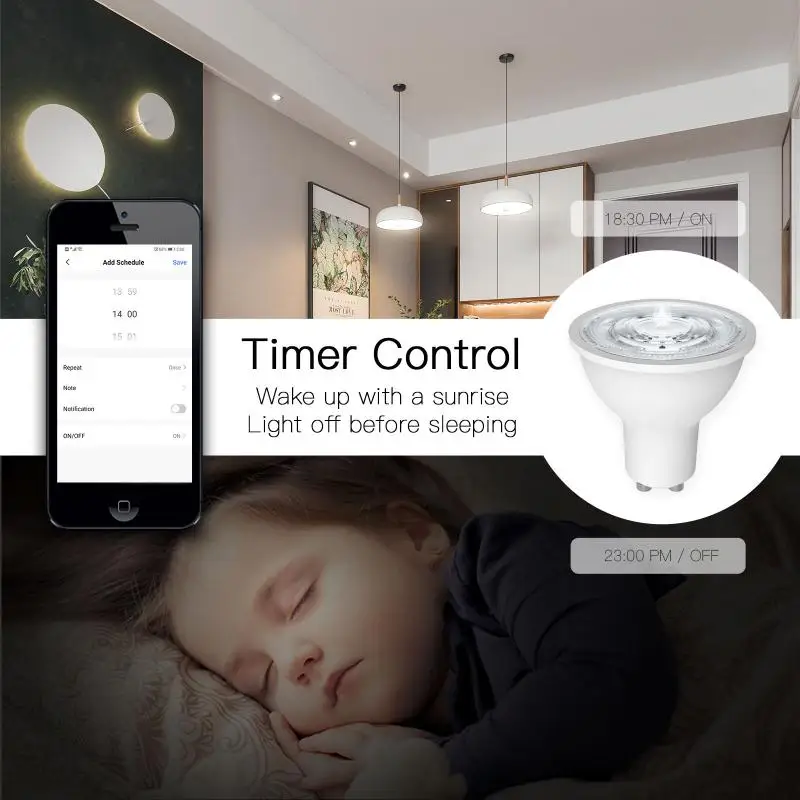 

Zigbee Smart GU10 Light Bulb Tuya Spotlight RGB+CCT5W Dimmable 36° Beam Angle LED Lamp Work With Alexa Google Home Yandex Alice