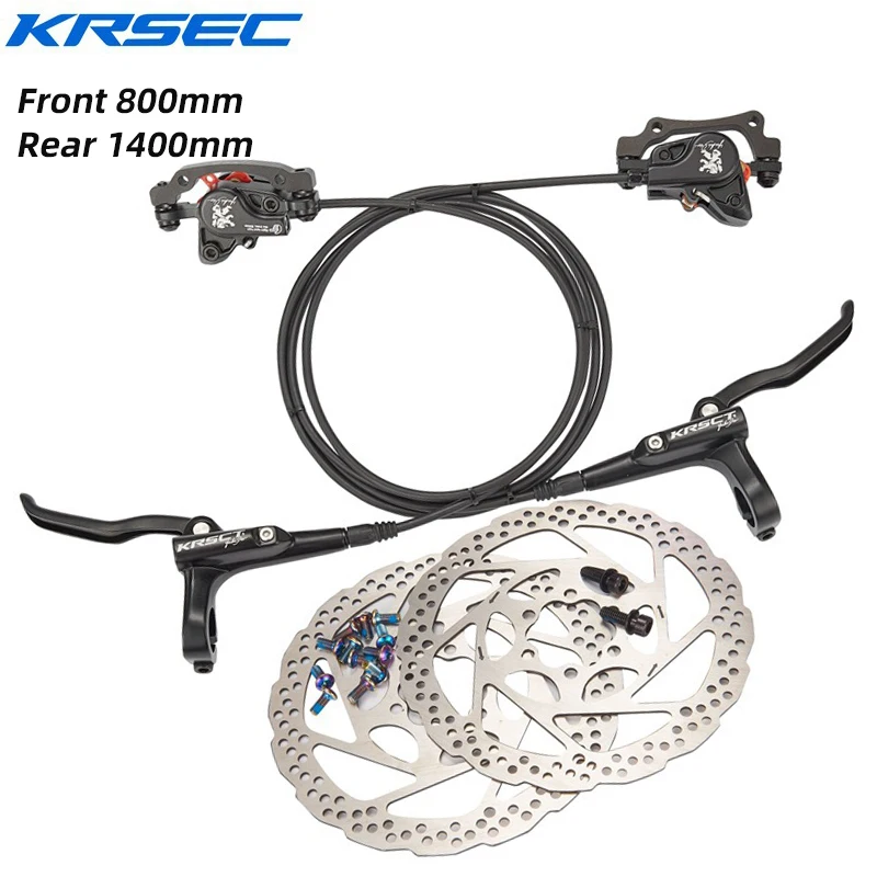 

KRSEC Hydraulic Disc Brake Pair for Mountain Bike Bicycle Brake Pads MTB