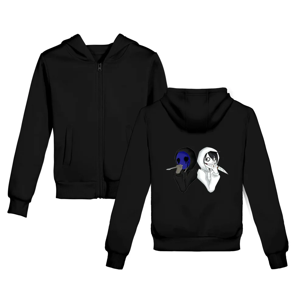

Children Hoodie Print Creepypasta teen kids boy sweatshirt Zipper Hooded Sweatshirt Casual Streetwear Child Clothes