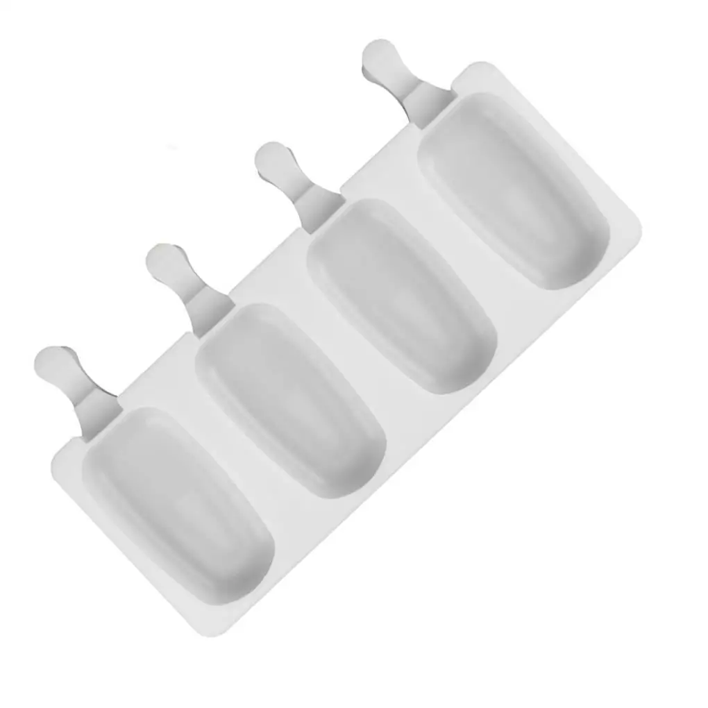 

4 Grids Ice Cream Mold DIY Homemade Popsicle Molds Freezer Juice Silicone Big Size Ice Cube Tray Popsicle Maker Mould Tool