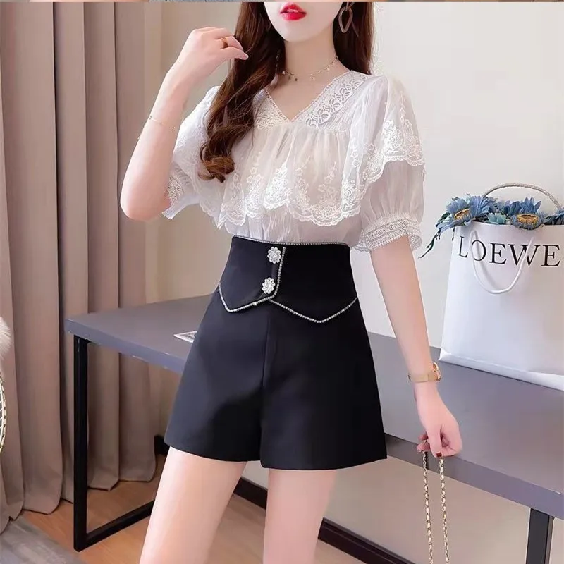 Shorts Women Summer Solid Minimalist All-match Pockets Clothing Korean Style Daily Holiday Trendy Basic Tender Leisure Design