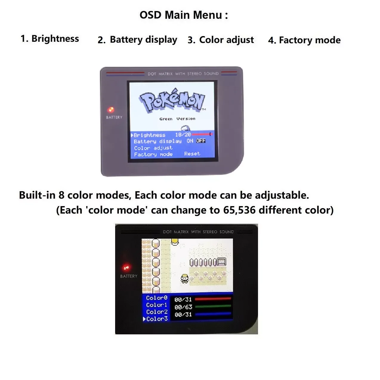

2023GB DMG RIPS V5 36 Colorful Models OSD Menu Full IPS Backlight LCD For GameBoy DMG GB Console And Pre-Solder Speaker accessor