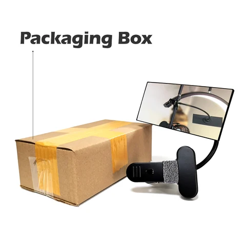 1 шт. зеркало на клипсе для наращивания ресниц с защитной рамкой, черный 360 ° Металлический стержень с выпуклым зеркалом, стереосистема офисной безопасности