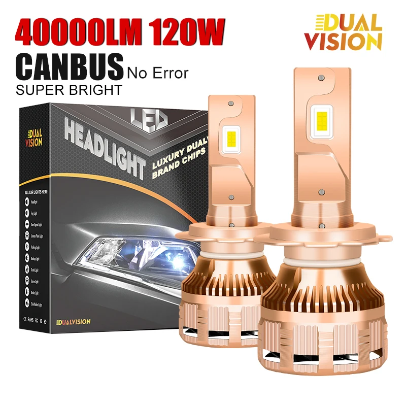 

9012 hir2 светодиодный Canbus H7 H4 H1 H11 9005 9006 Автомобильные фары Canbus 120W 40000LM лампы HB3 HB4 H8 H9, лампы для противотуманных фар