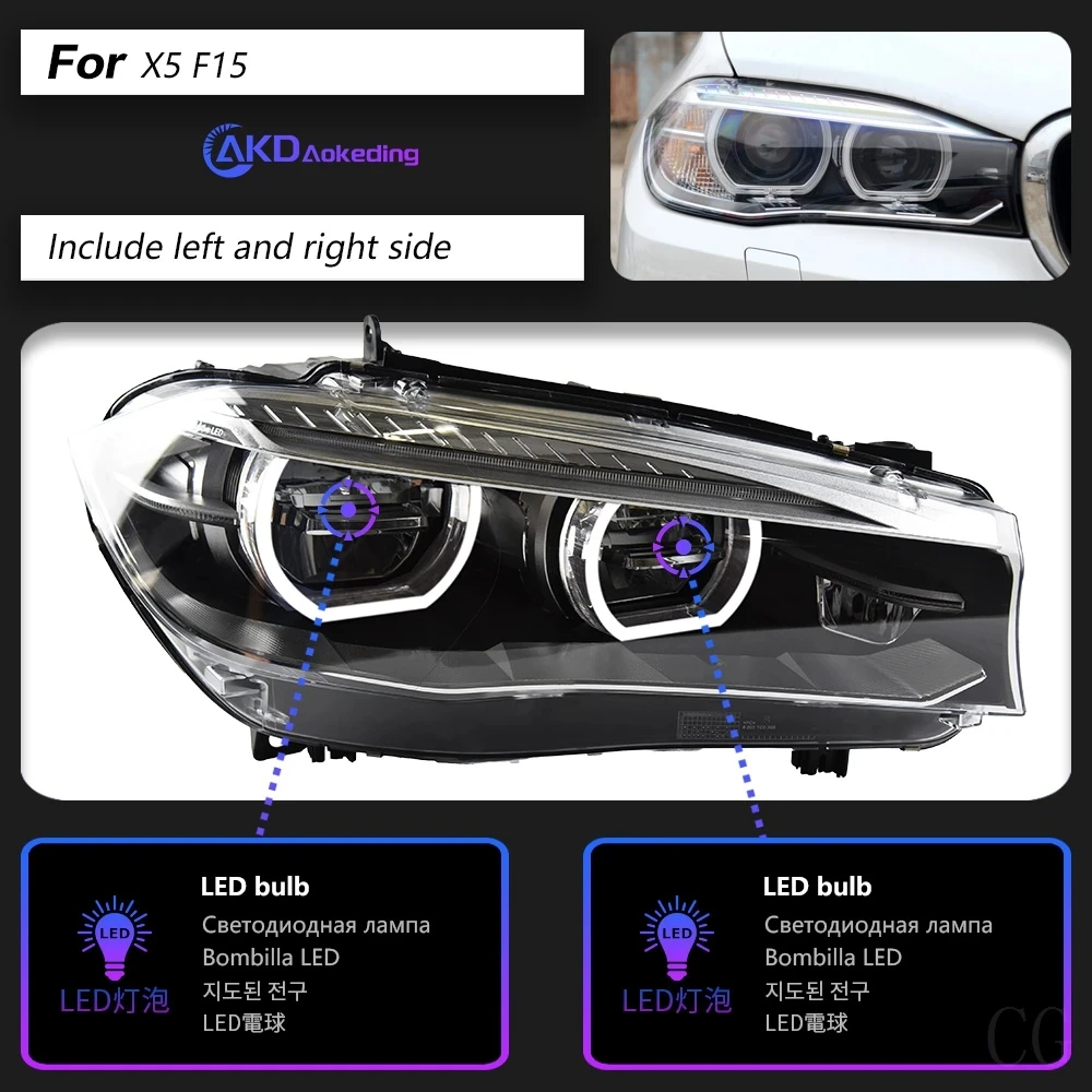 

Фара для BMW X5 F15 светодиодные фары 2014-2018 X6 F16 фара автомобиля Стайлинг DRL сигнальная линза проектора автоаксессуары фонари
