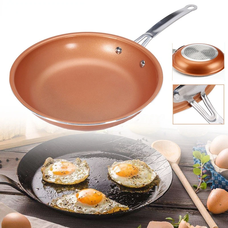 

Nonstick Pan Copper Red Pan Ceramic Induction Frying Pan Pan Safety 8 10 12 Inch Kitchen Accessories Kitchen Pan Cookware