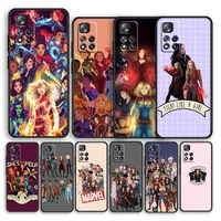 avengers marvel women hero shockproof cover for xiaomi redmi note 11 10 11t 10s 9s 8 5g tpu soft silicone black phone case capa