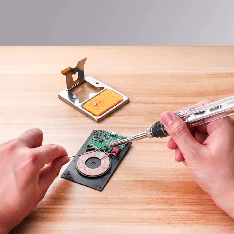 Портативный Электрический паяльник T12 12 В ~ 24 72 Вт металлический корпус с ЧПУ