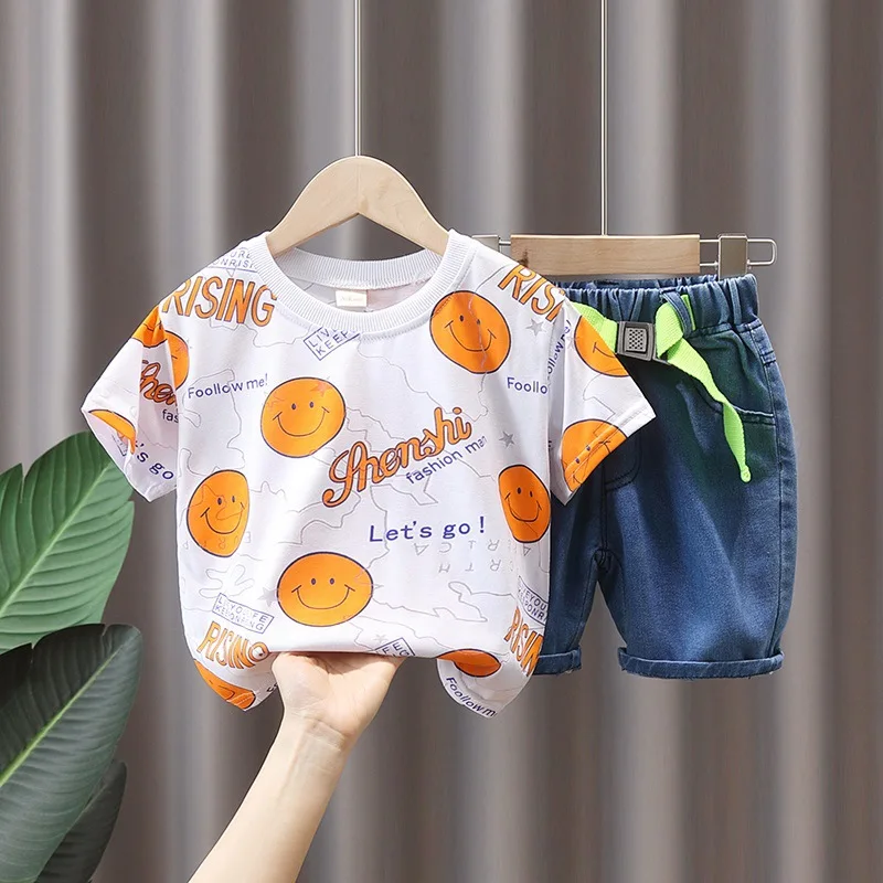 

Fashion Baby Boy's Suit Summer Casual Cartoon T-shirts + Shorts 2PCS Sets Baby Clothing For Boys Suits Kids Clothes Set 2-9Years