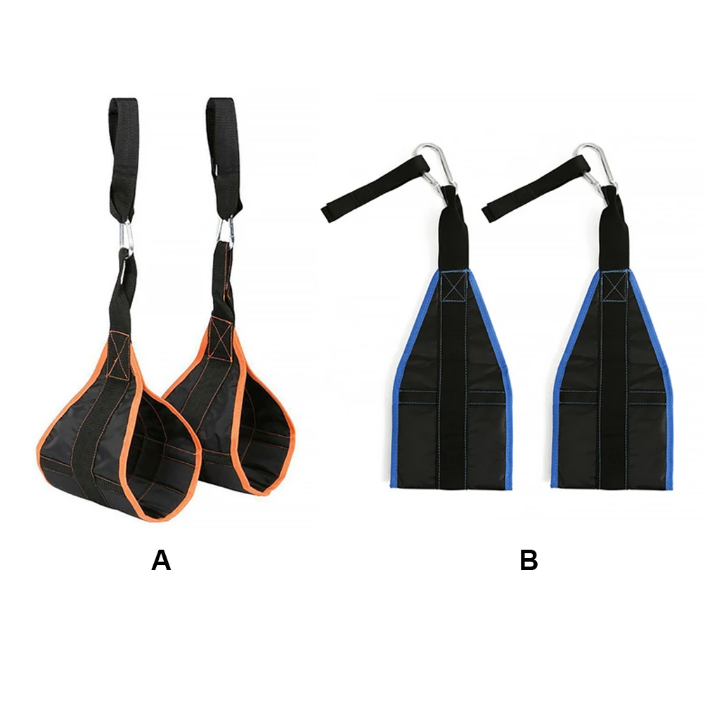 

2 Pieces Gym Suspension Sling Strap Hooks Horizontal Bar Portable Abdominal Hanging Belt Practise Accessories Blue
