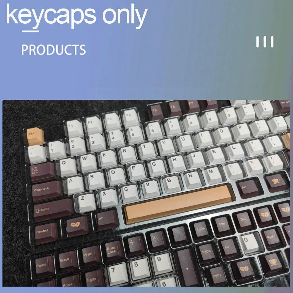 

129 S Gmk Cafe Caps Pbt Dye Sublimation Cap Customized Boards Profile Mechanica Switches Caps Mx K3w1