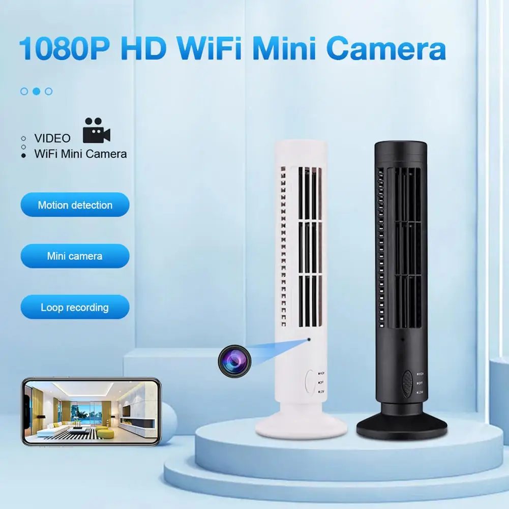 

1080P HD WiFi Mini Camera Usb Tower Fan Camcorder Motion Detection Home Security Nanny Cam Fan Cameras